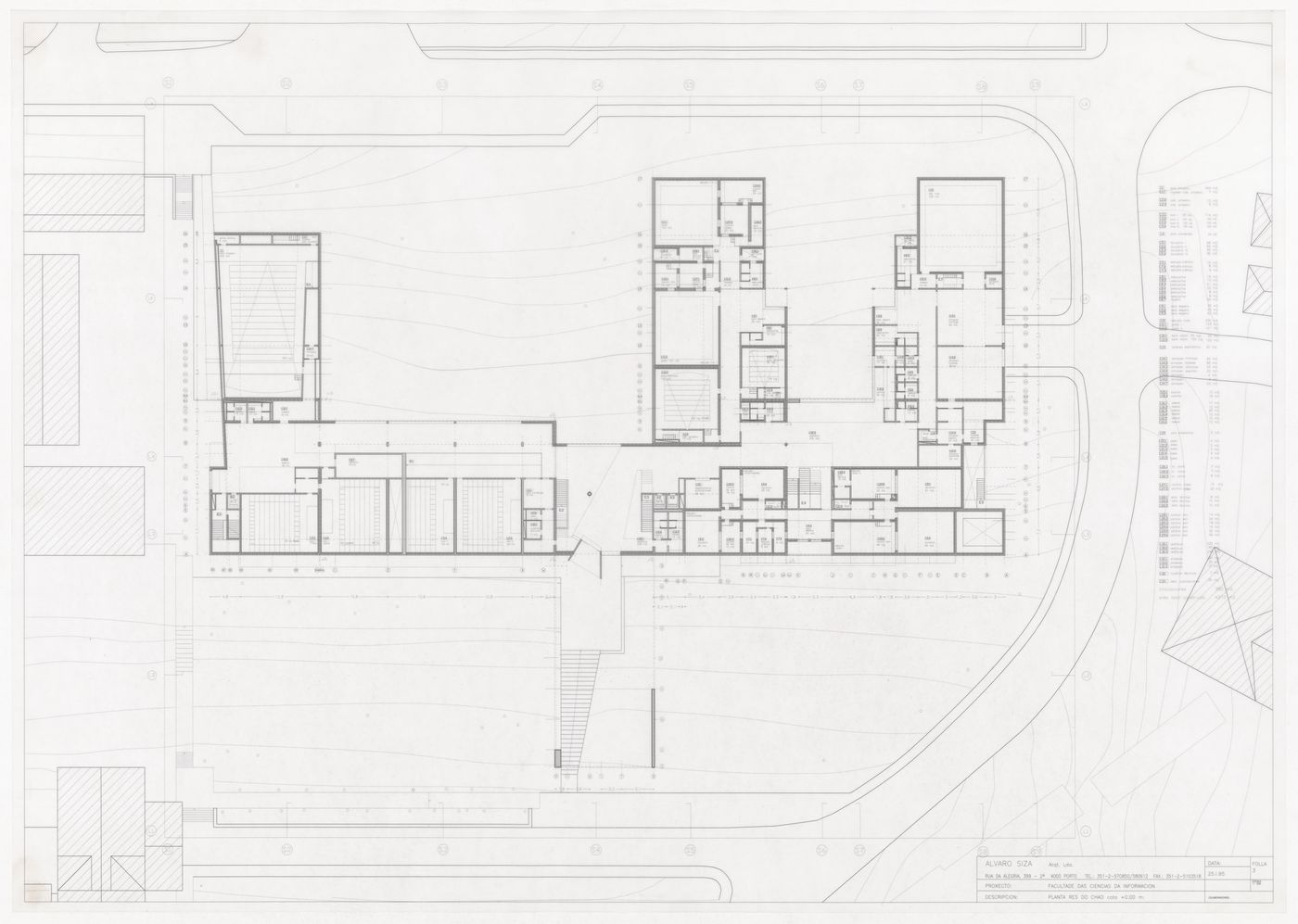 Ground floor plan for Faculdade de Ciências da Informação, Santiago de Compostela, Spain