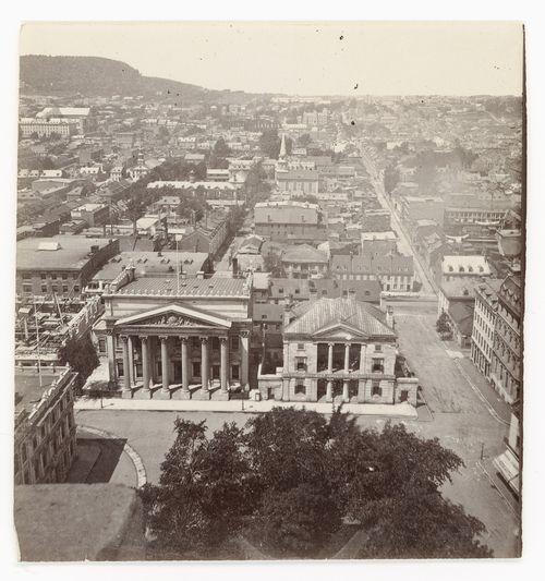 Bank of Montréal (looking) from the towers of Notre Dame Basilica, Montréal, Québec