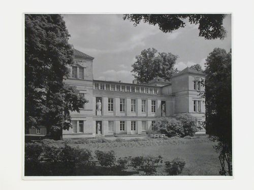 View of the garden façade of the Schloss Wilhelm von Humboldt, Tegel, Berlin, Germany