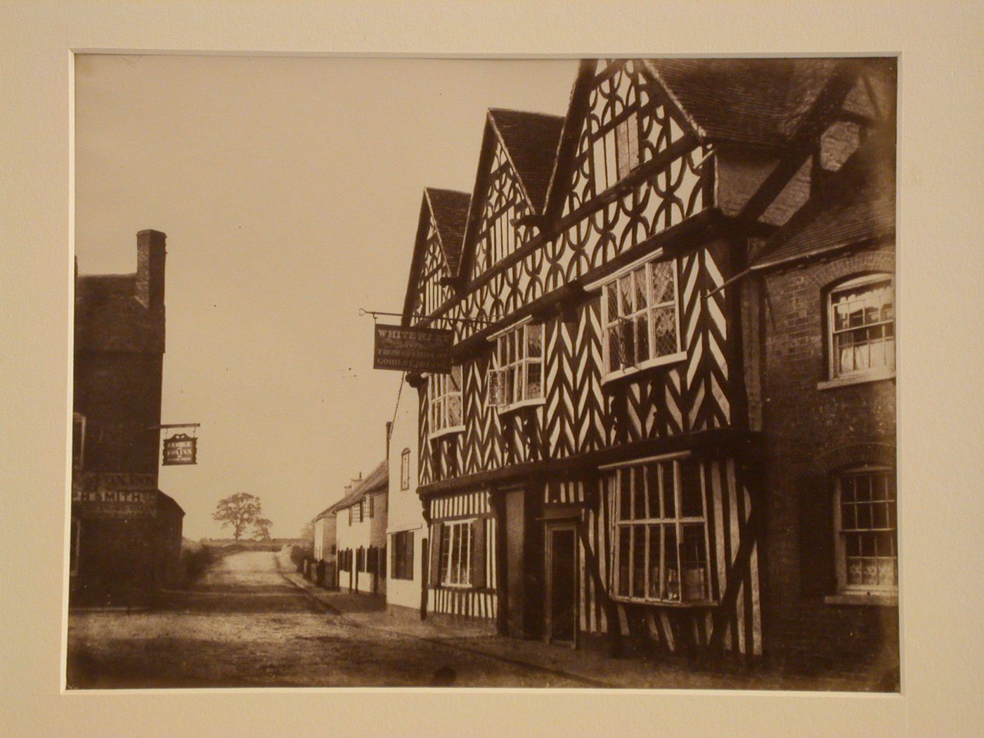 View of street and two inns, Penkridge, Shropshire, England