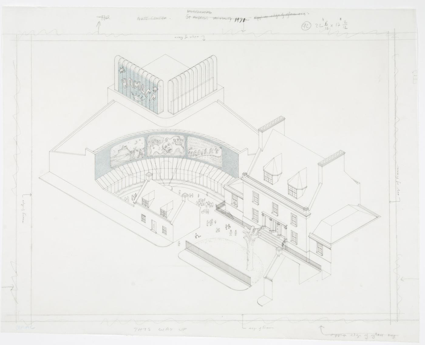 Arts Centre, University of St. Andrews, St. Andrews, Scotland: axonometric