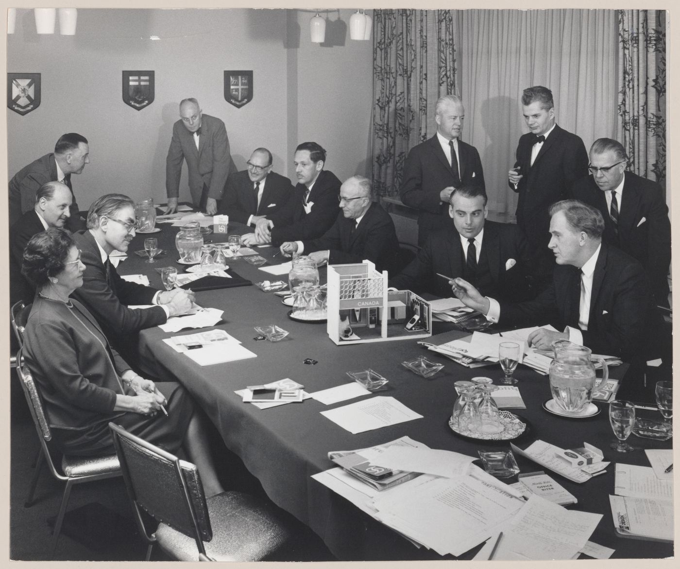 Parkin and other members at initial meeting of the First National Design Council at Park Plaza Hotel in Toronto