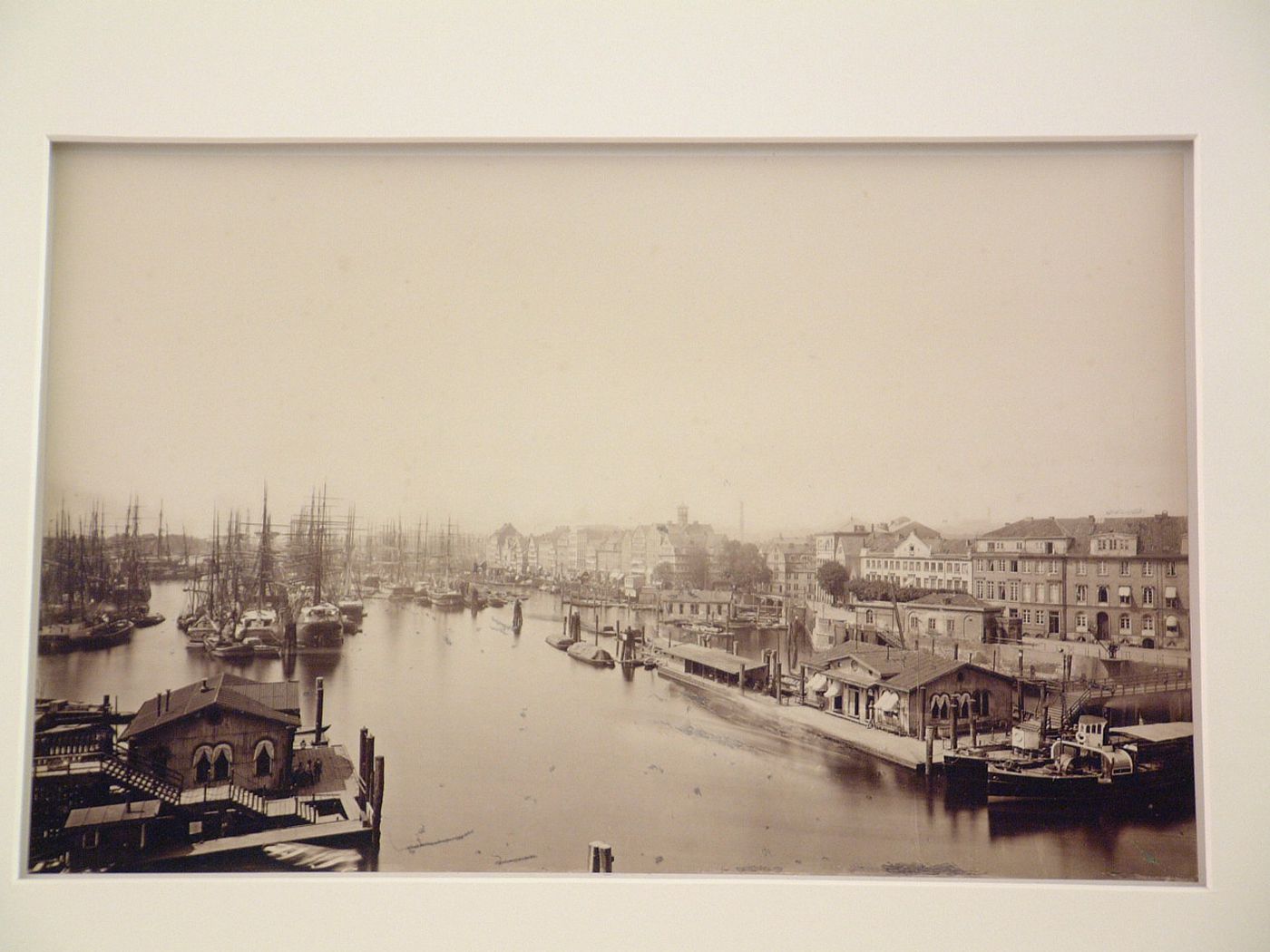 View of Niederhafen harbor and quay, Hamburg, Germany