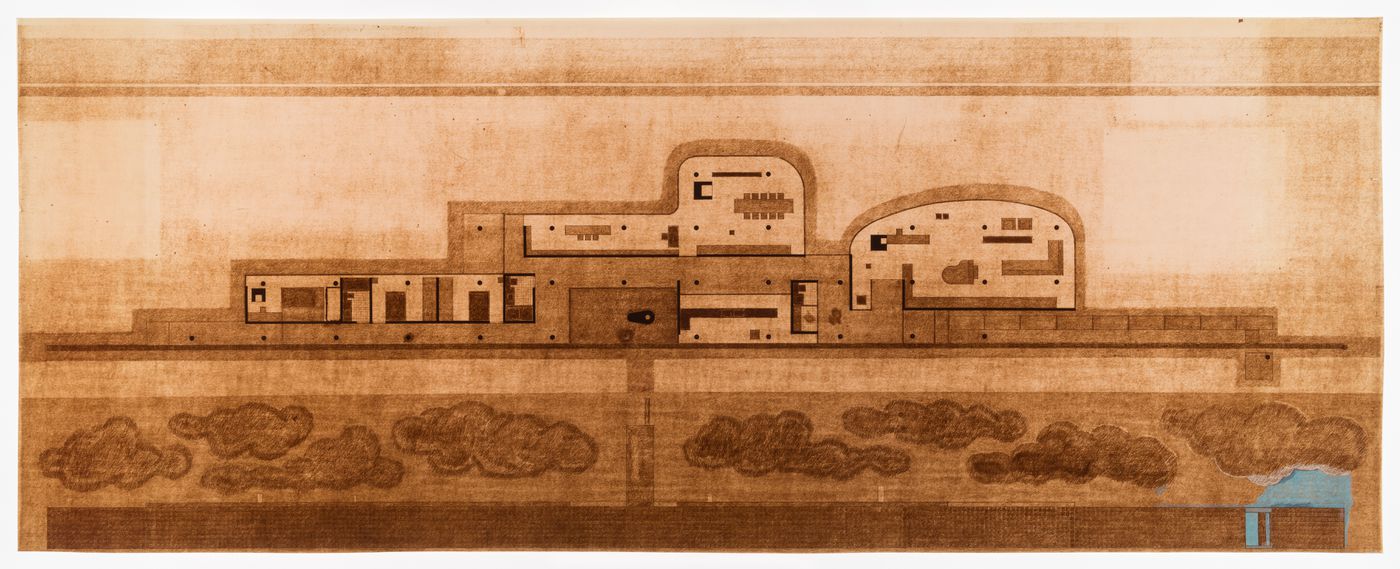 Plan and elevation for Grandfather Wall House