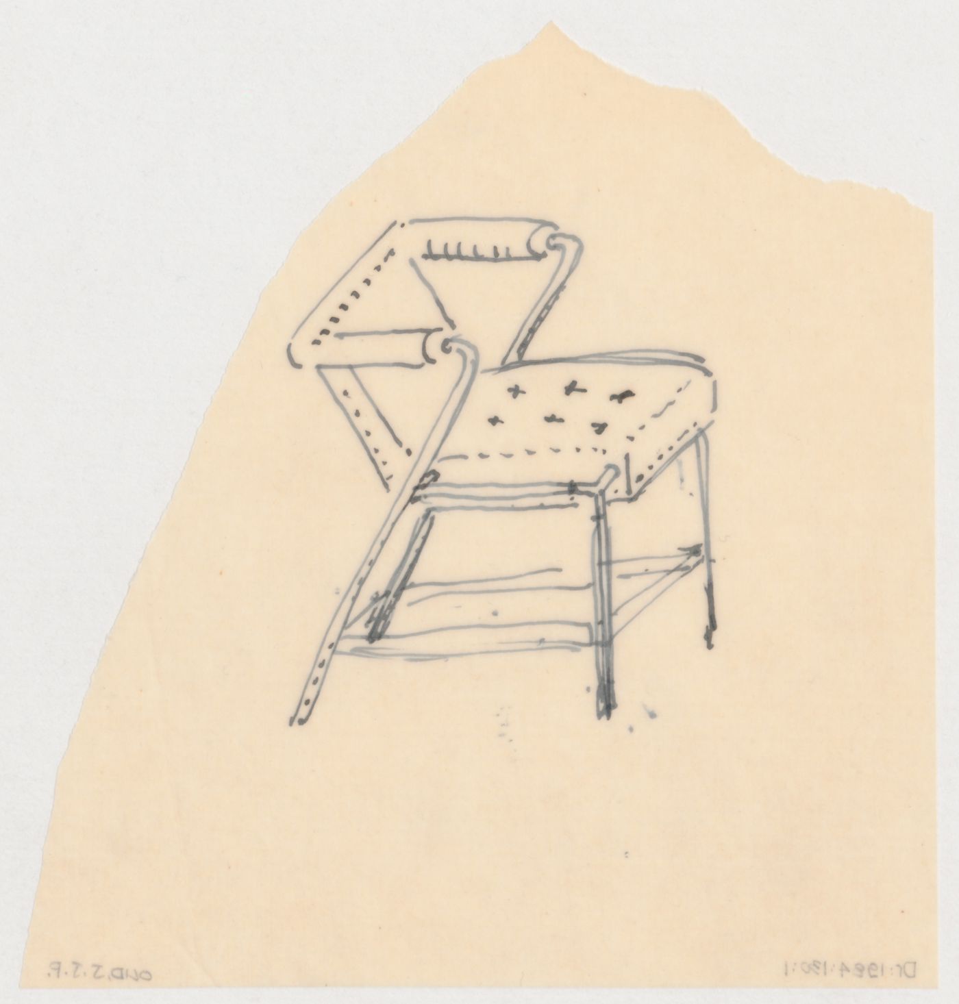 Sketch perspective for a chair, possibly for Metz & Co., Amsterdam, Netherlands