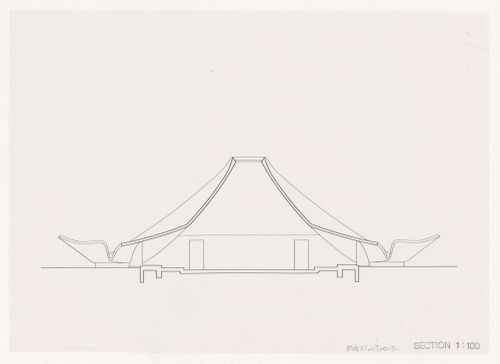 Section for Naiju Community Center and Nursery School, Fukuoka, Japan