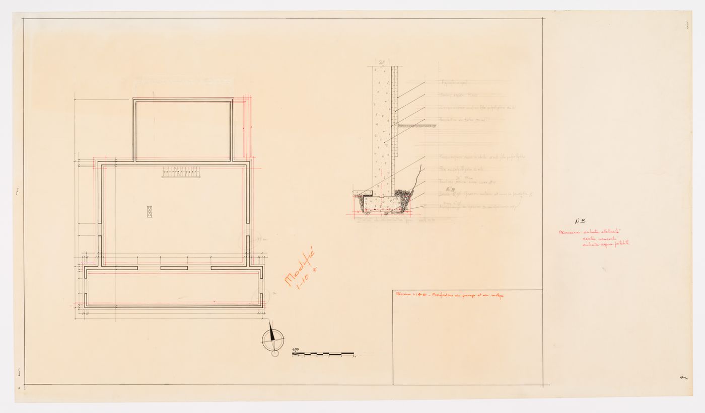 Plan du garage et détail des fondations, Maison Bernard Laurin, Saint-Benoît, Mirabel, Québec, Canada