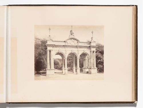 View of the entrance gateway to the Victoria Gardens (now the Jijamata Bhonsle Udyan), Bombay (now Mumbai), India