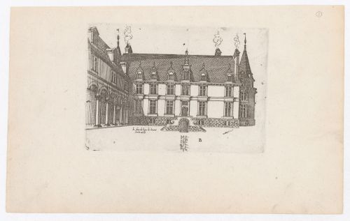 Perspective for the forecourt and main façade of château B