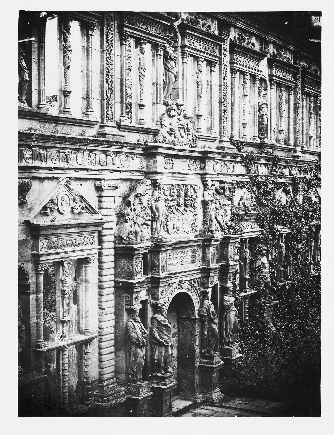 Detail of façade of Othan-Henri, Heidelberg Castle, Heidelberg, Germany