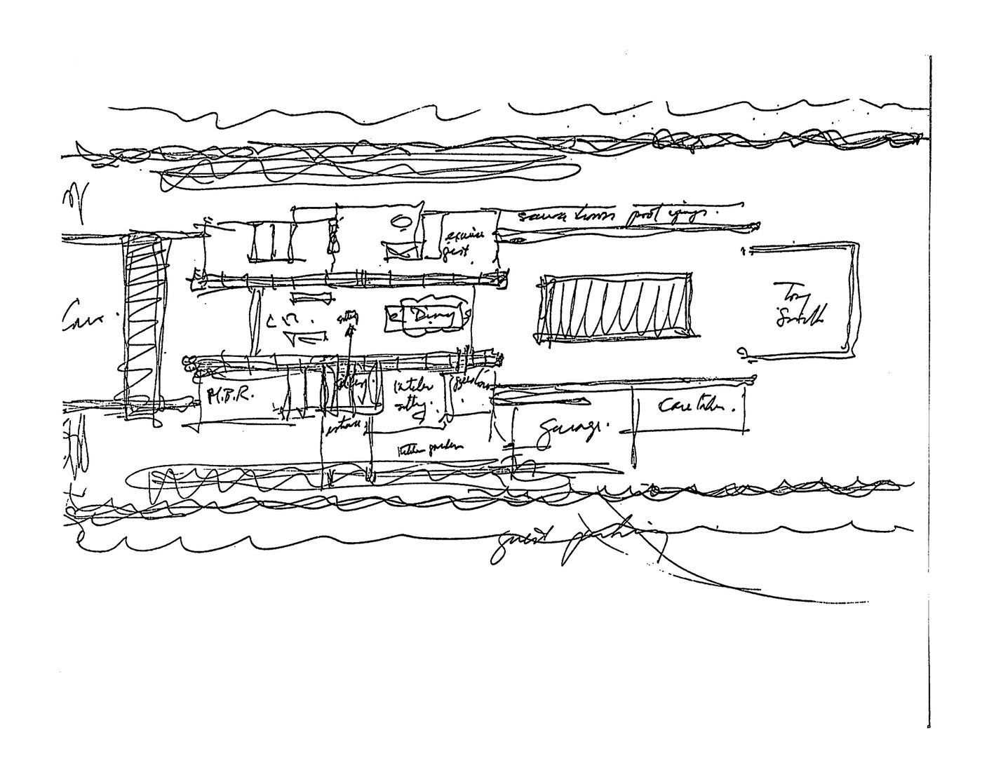 Sketch, plan, Private Residence, Pacific North-West (also called "Bagley Wright House")