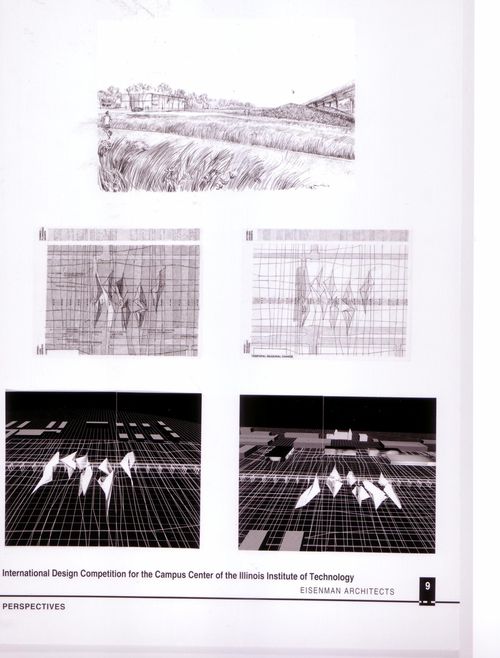 Perspectives, submission to the Richard H. Driehaus Foundation International Design Competition for a new campus center (1997-98), Illinois Institute of Technology, Chicago, Illinois