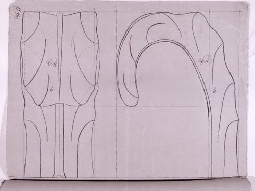 Front and lateral elevations for a decorative detail for the high altar for Notre-Dame de Montréal