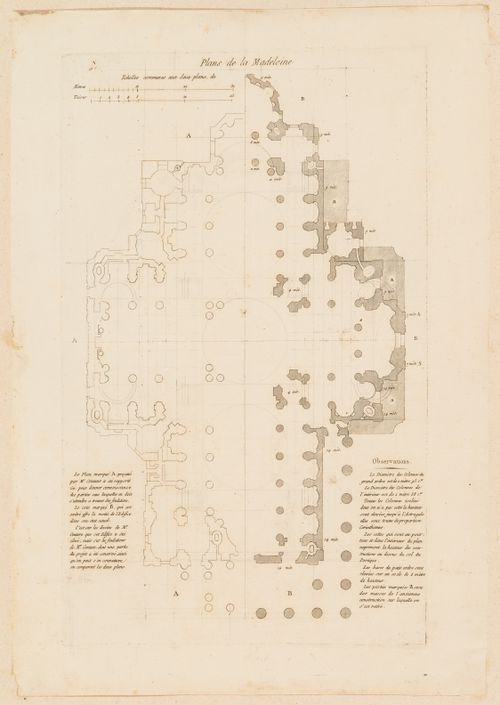 Half plans of the Église de la Madeleine, Paris