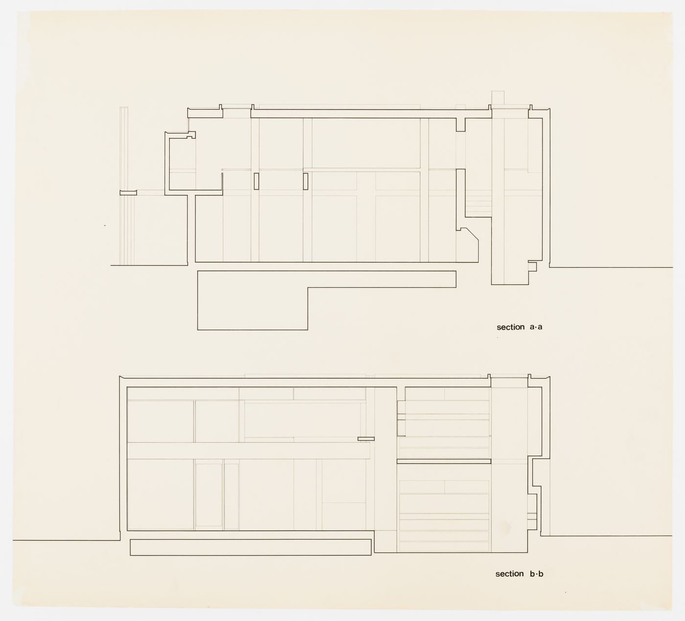 Presentation drawings (sections) for House I (Barenholtz Pavilion), Princeton, New Jersey, United States