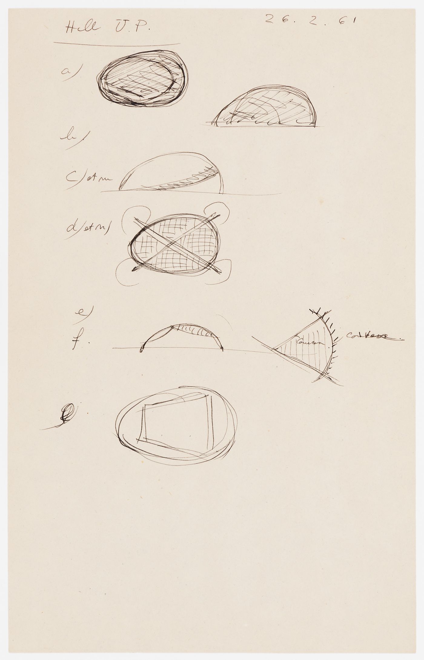 Convocation Hall, Punjab University, Chandigarh, India: early sketches