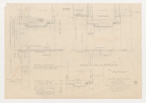 Détails des cadres de porte intérieure des penthouses, Imprimerie Nationale du Canada, Hull, Québec, Canada