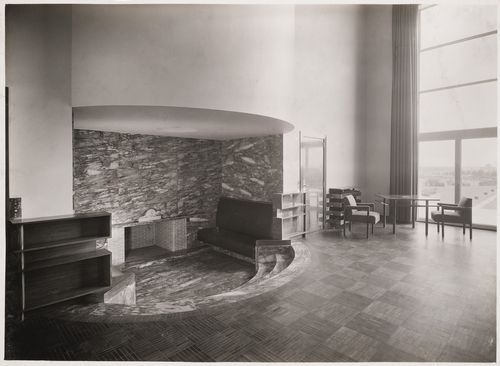 Vue d'un coin du hall-salon, Villa Cavrois à Croix, France