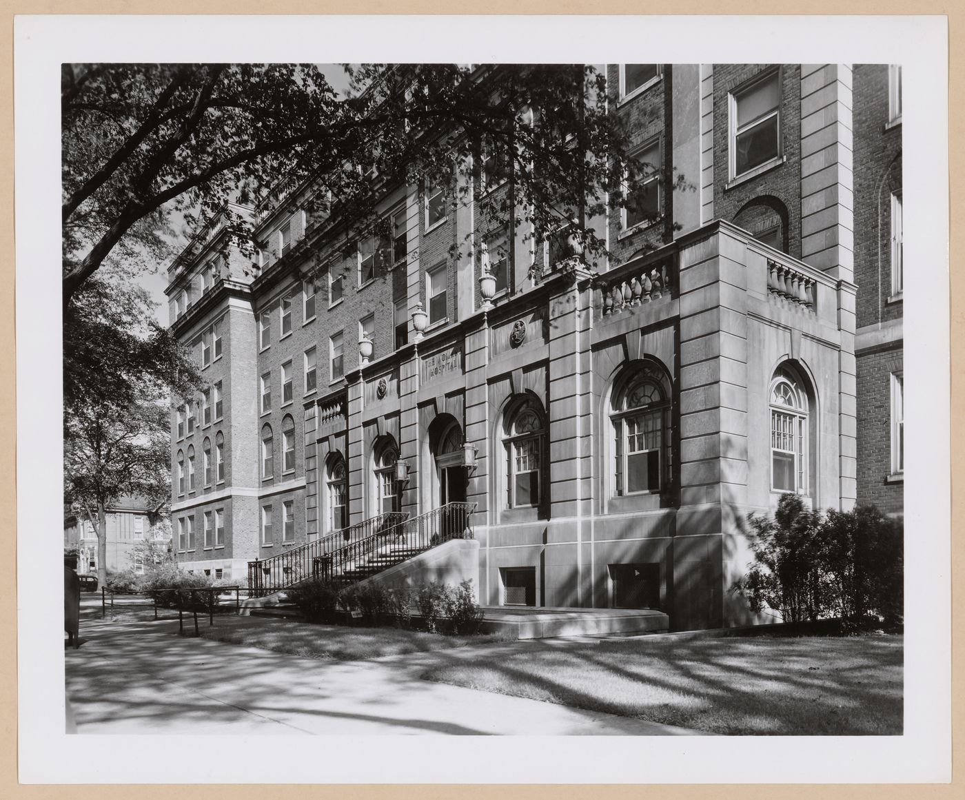 View of the main entrance of the Women's Hospital, Detroit, Michigan