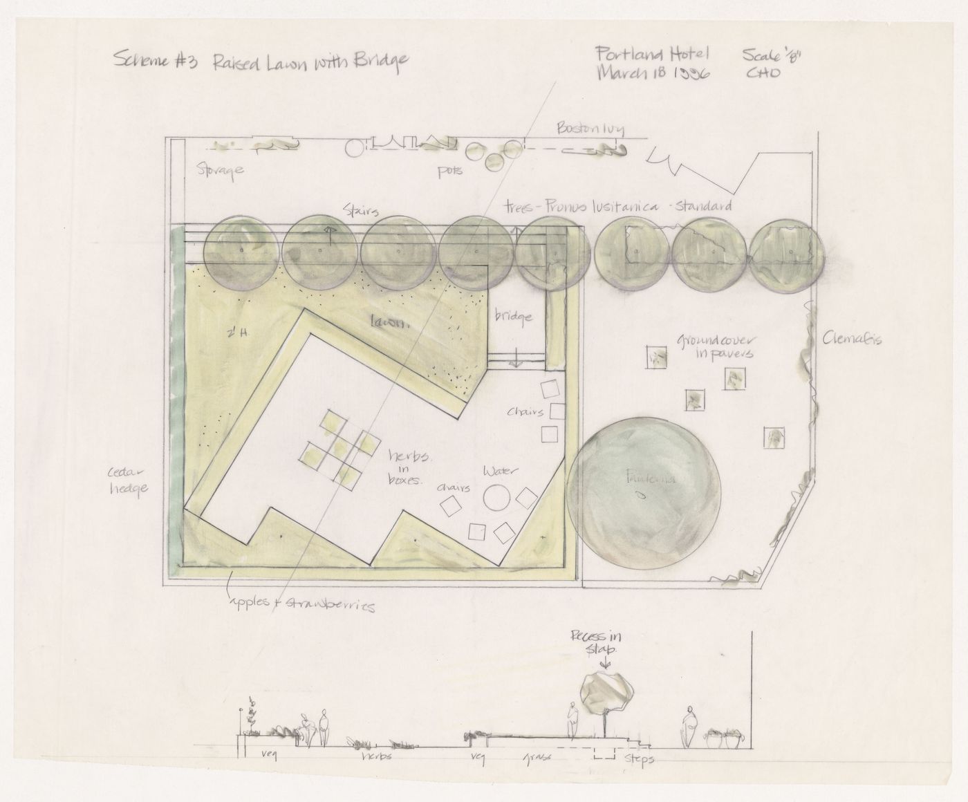 Landscape plan for Portland Hotel, Vancouver, British Columbia