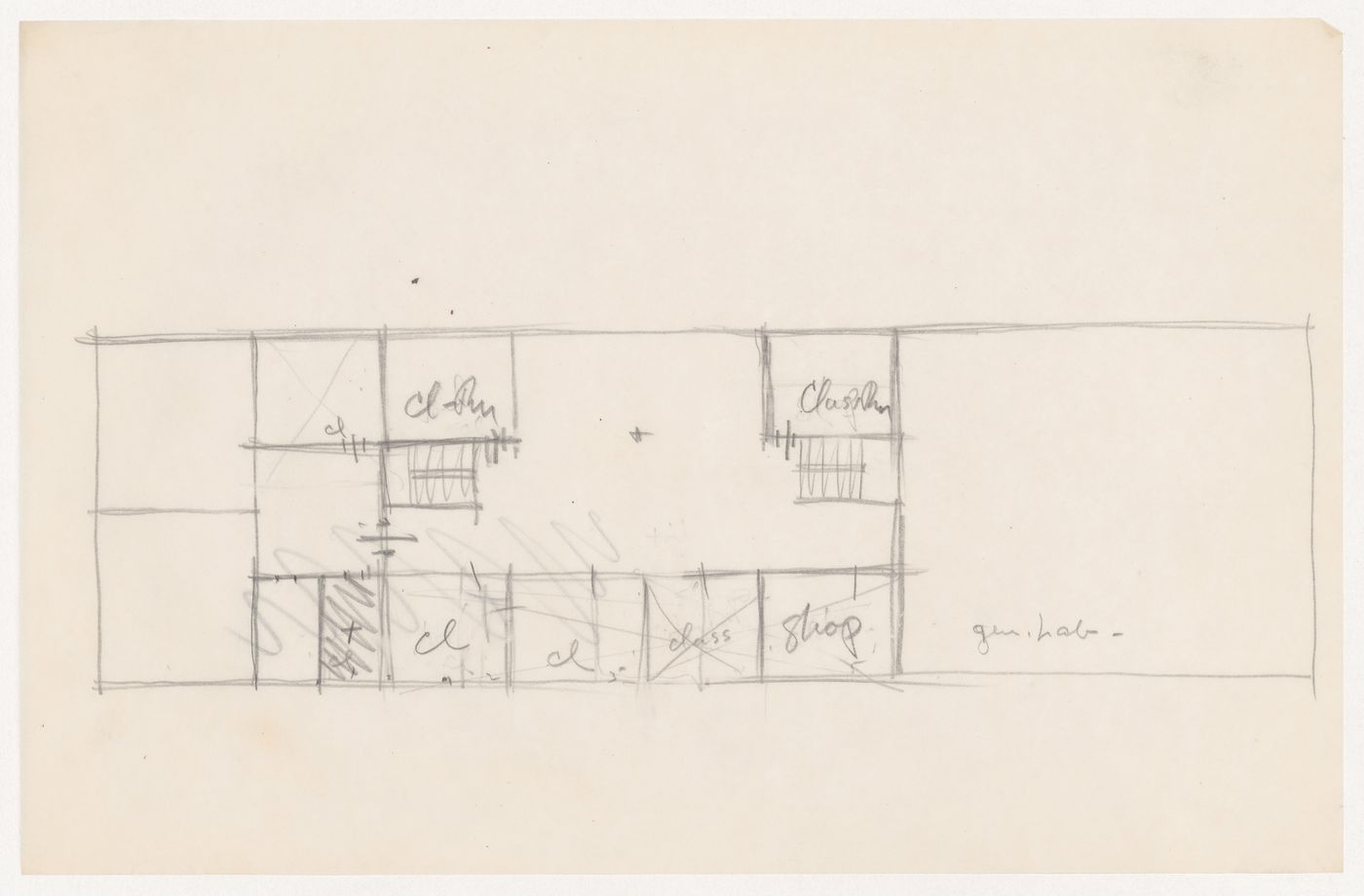 Sketch plan for a campus building for Illinois Institute of Technology