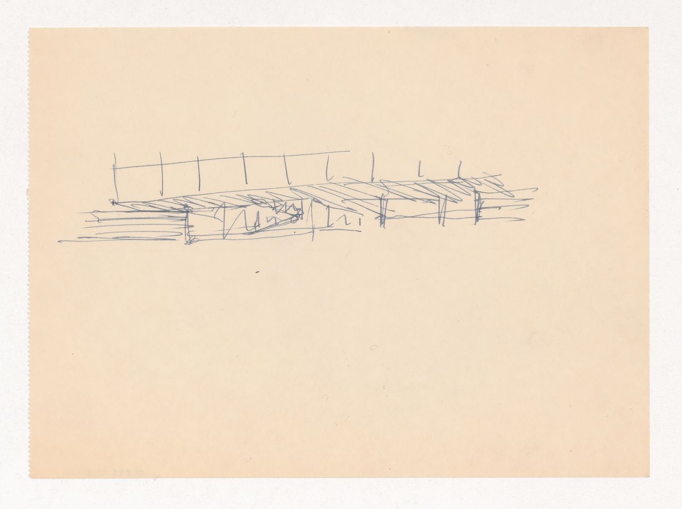 Perspective sketch for a campus building for Illinois Institute of Technology