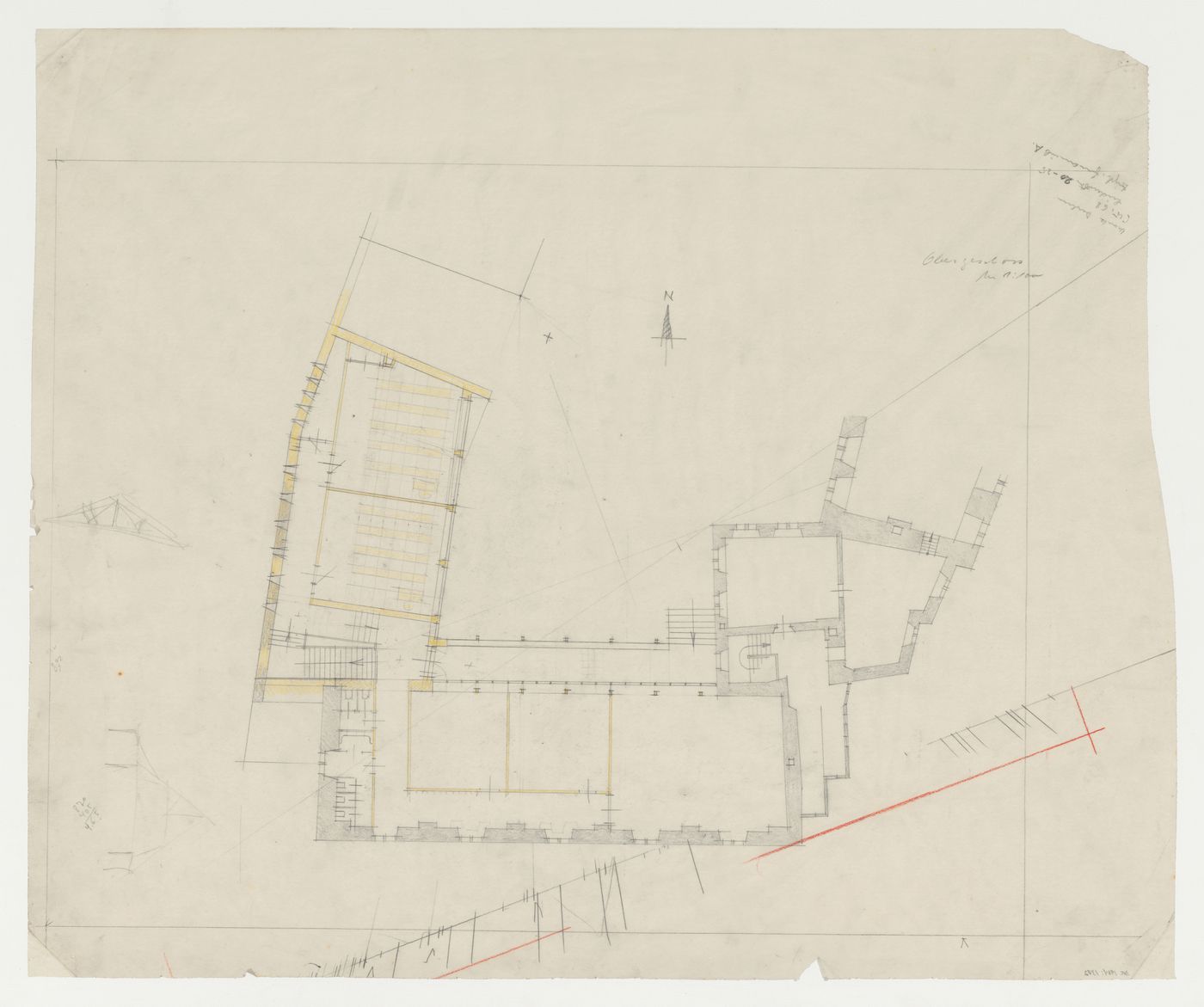 Plan for an addition to an existing building, possibly a school, Limburg an der Lahn, Germany