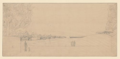 Perspective for Woodland Cemetery showing the Crematorium and the Way of the Cross Walkway, Stockholm, Sweden