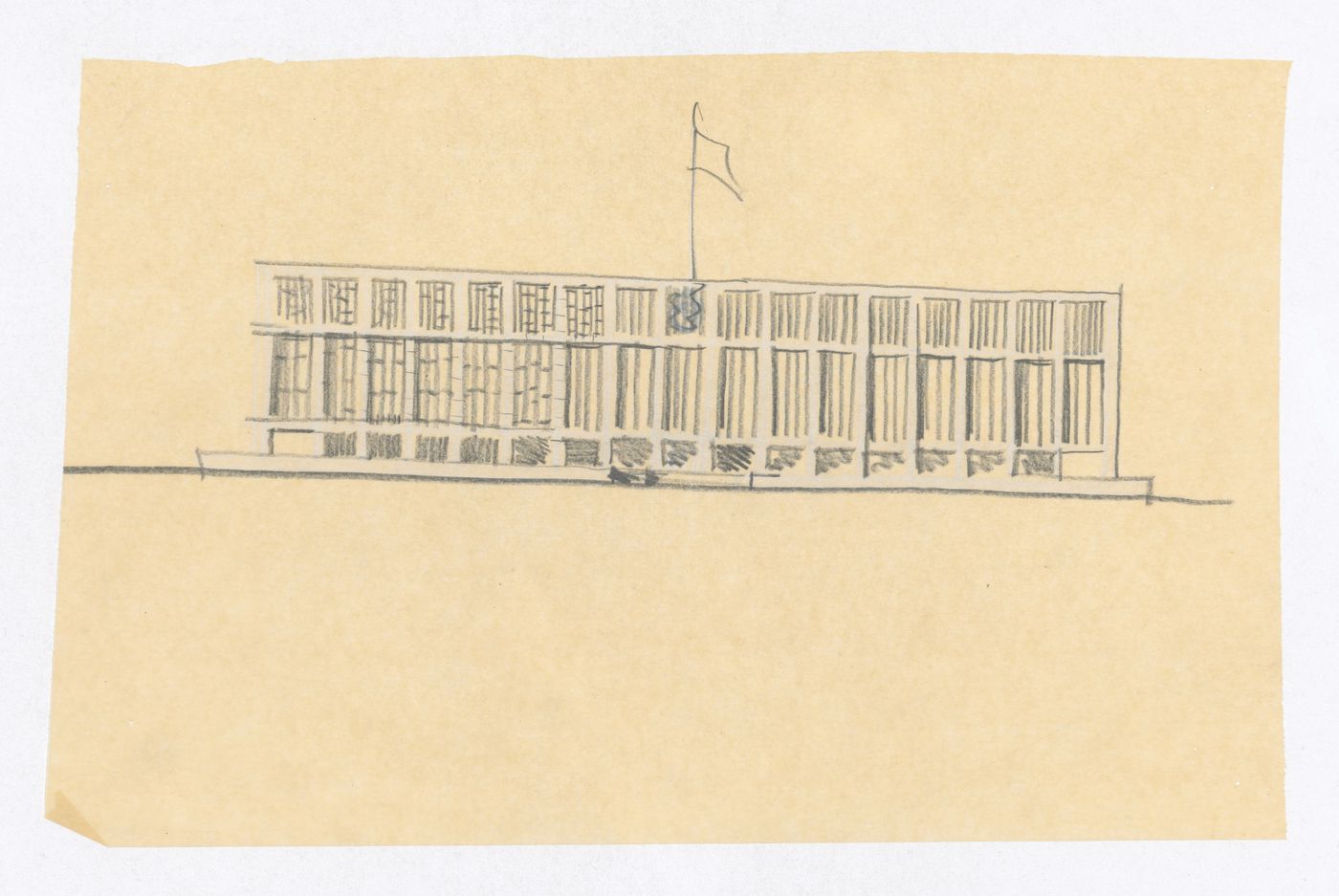 Façade elevation, United States Chancellery Building, London, England