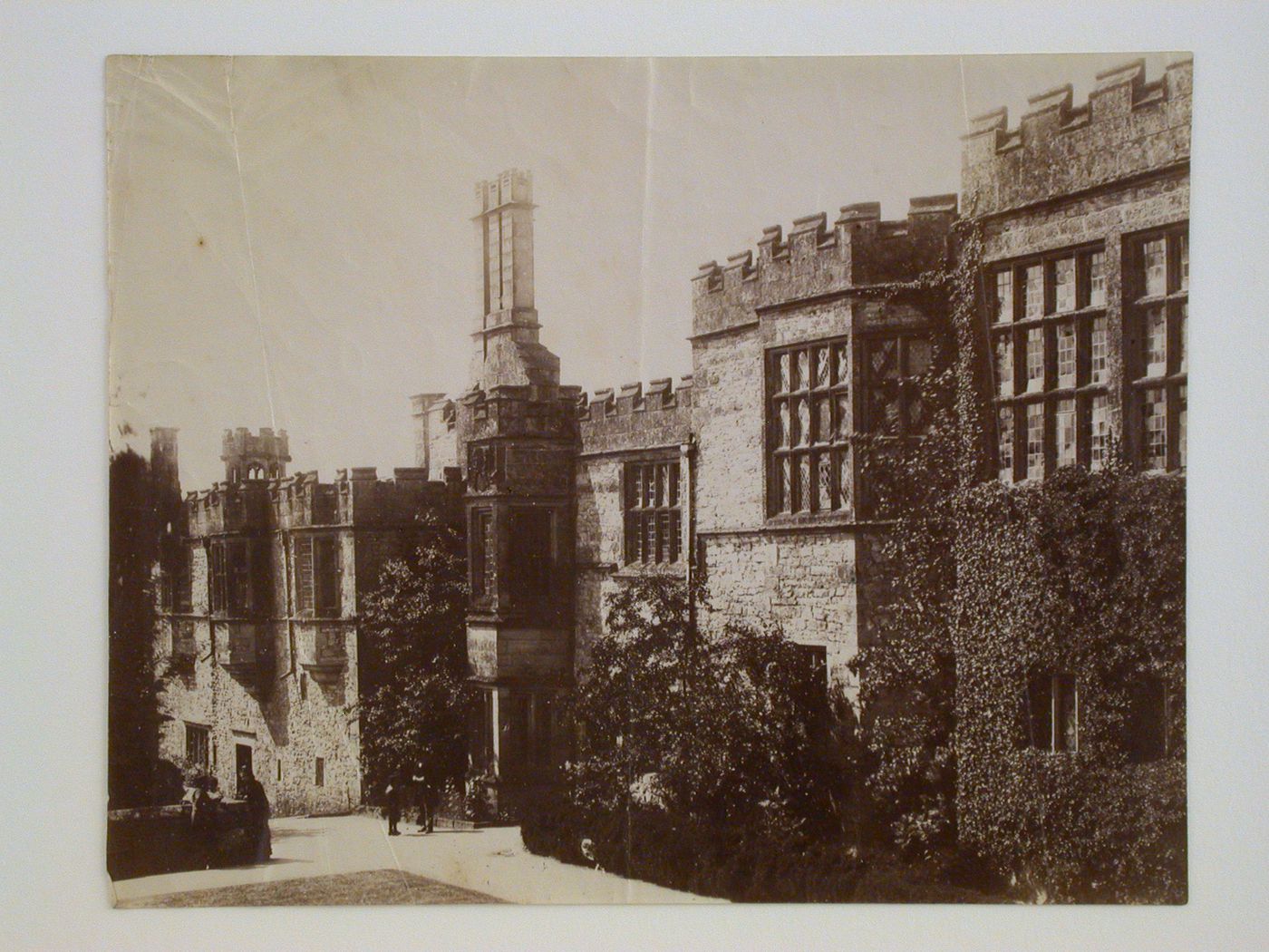 Partial view of the south façade of Haddon Hall, Derbyshire, England