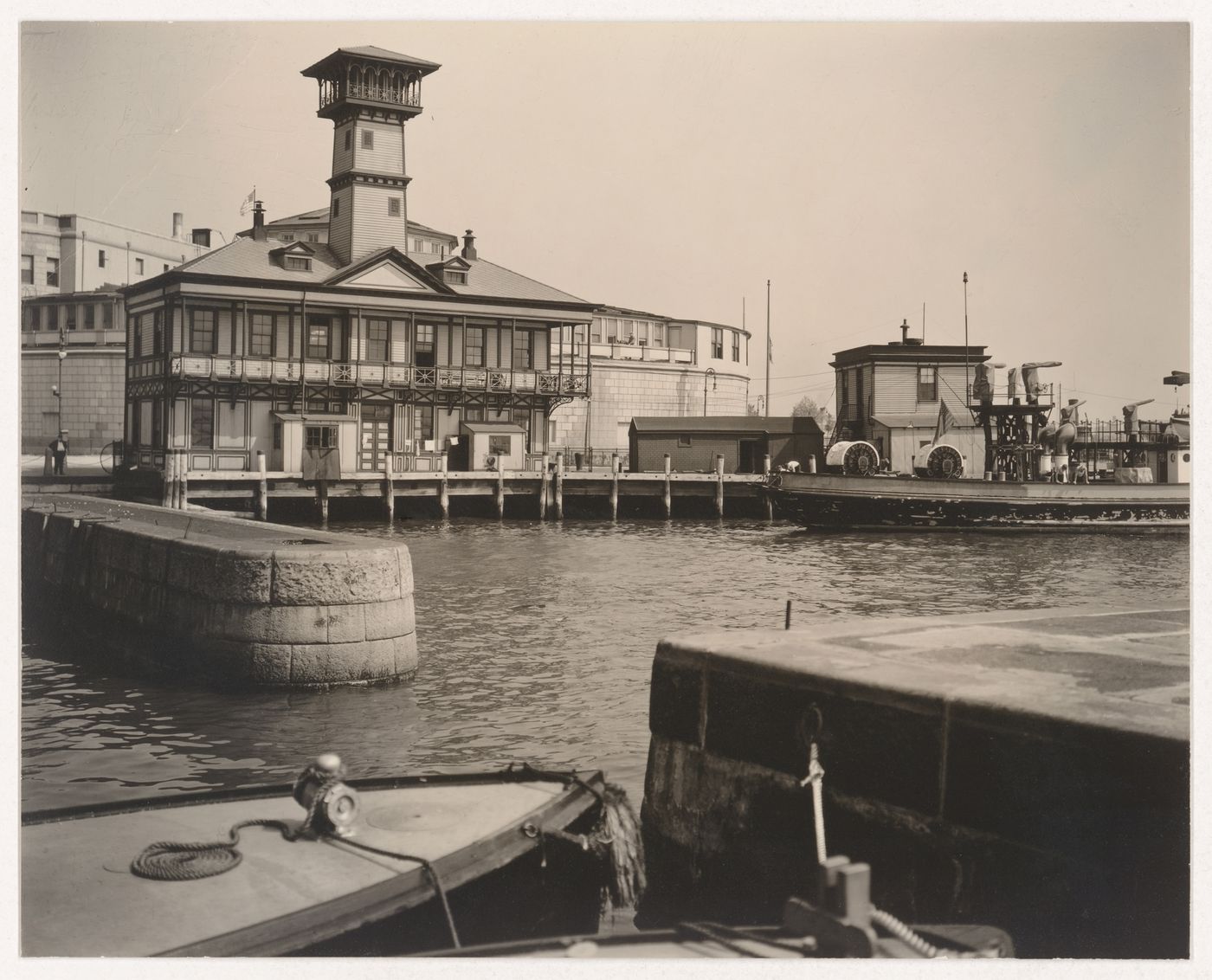 View of fire station at Battery Park, New York City, New York, United States