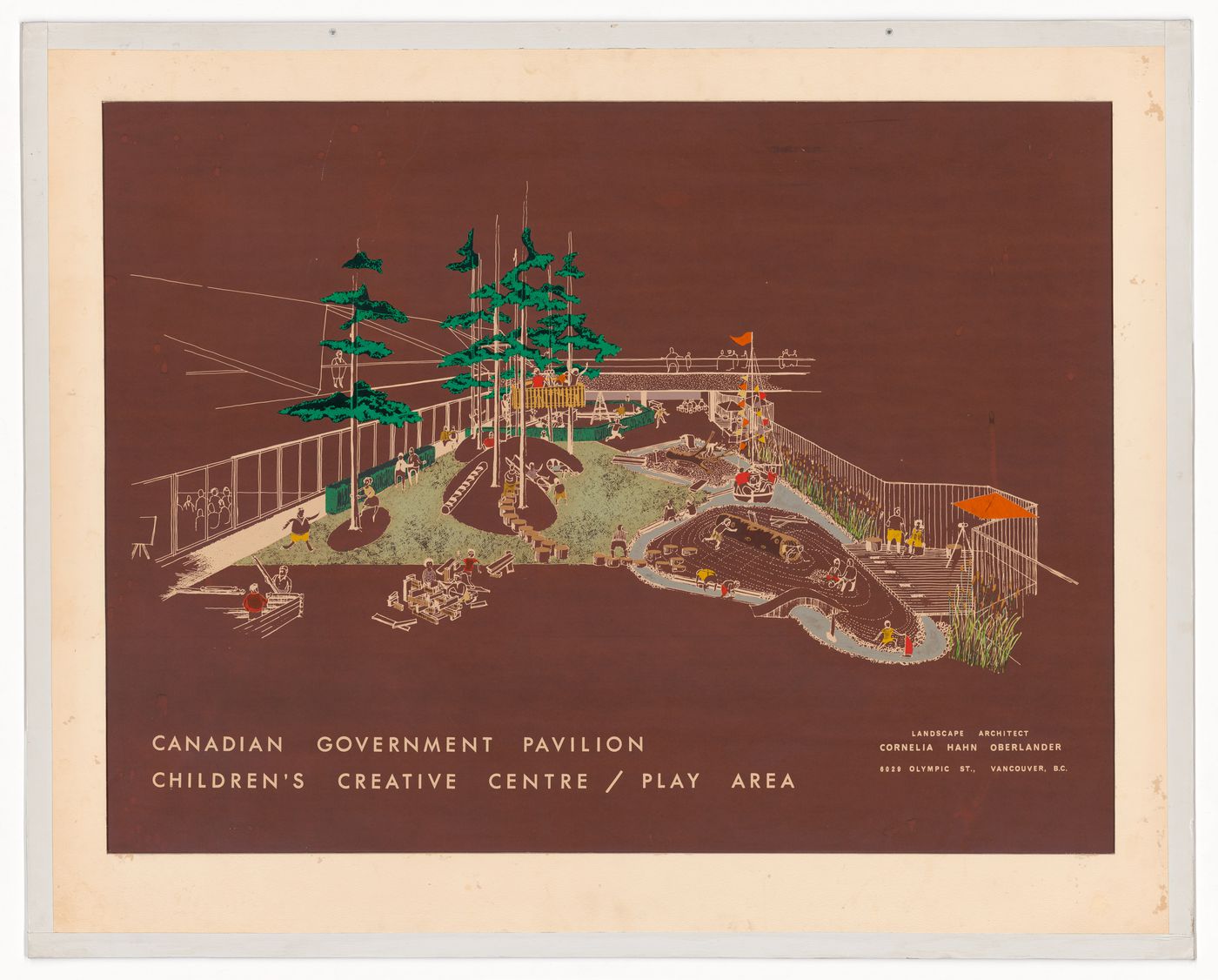 Perspective view for Children's Creative Centre Playground, Canadian Federal Pavilion, Expo '67, Montréal, Québec