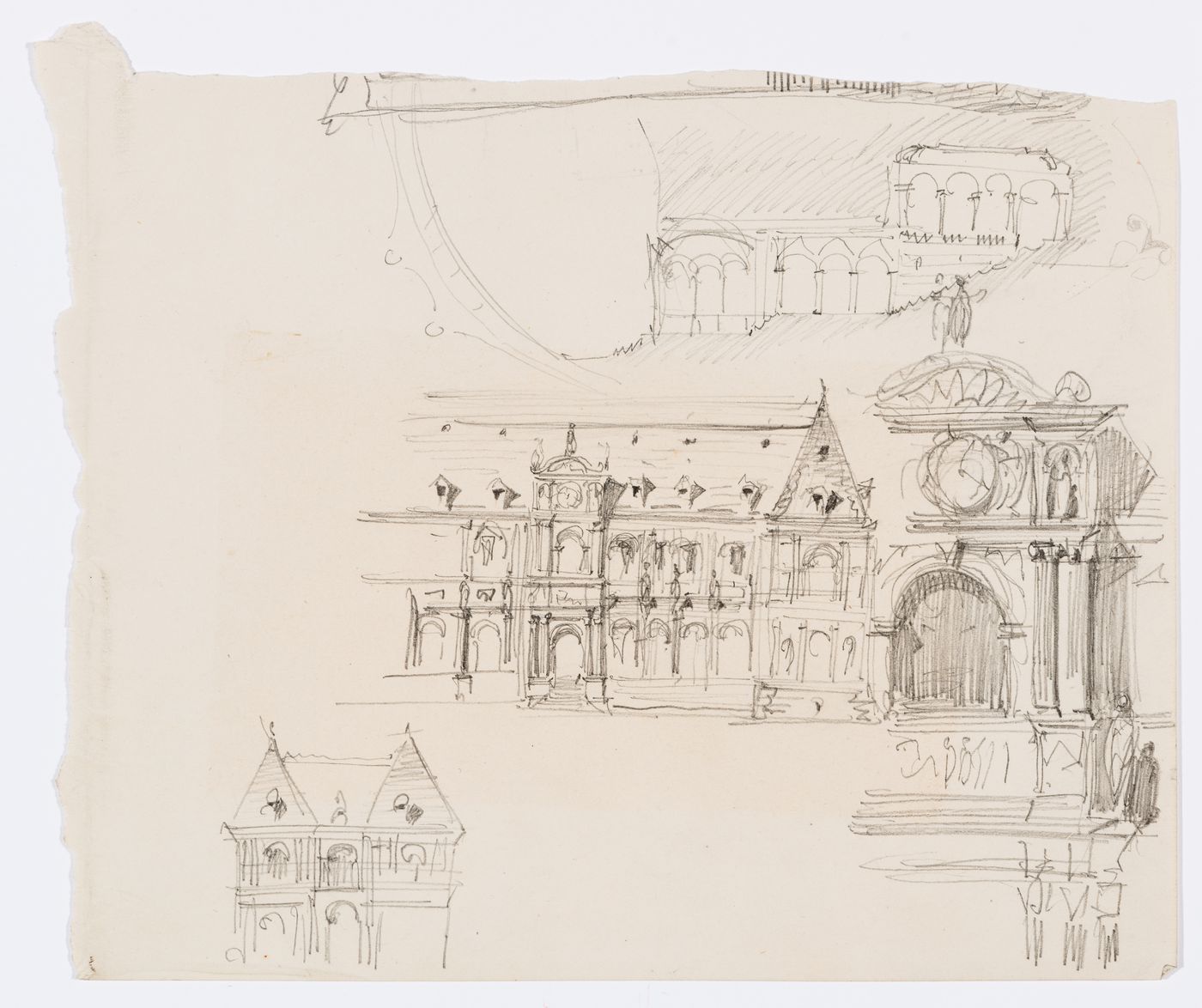 Project for a Hôtel de ville, Poitiers: Elevation for the principal façade