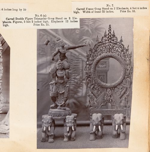 View of a stand, frame, F. Beato Limited, C Road, Mandalay, Burma (now Myanmar)