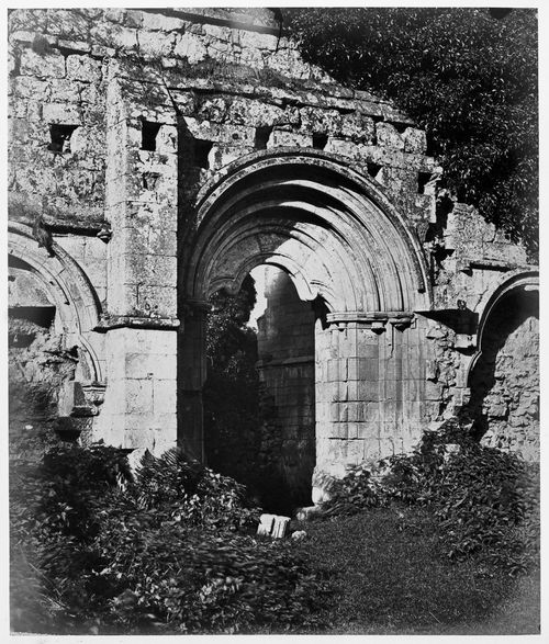 Detail of a ruined arch, Fountain Abbey, Yorkshire, England