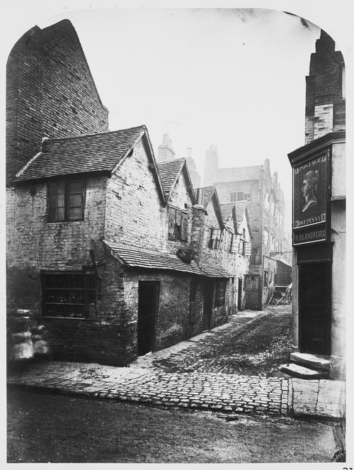 View of Steelhouse Lane and the Queens Head pub, Birmingham, England
