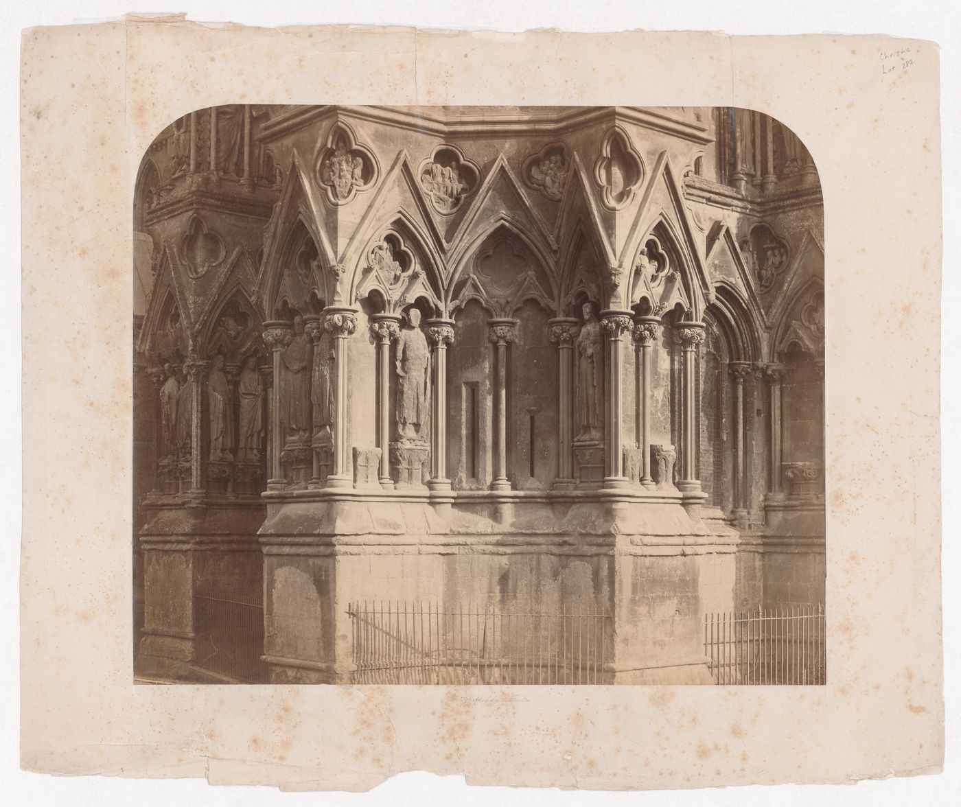 Detail of sculpture on façade of Wells Cathedral [?], Wells [?], England