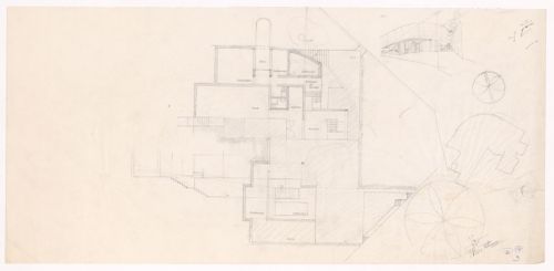 Sketch perspective and floor plan for Casa Marques Pinto, Porto, Portugal
