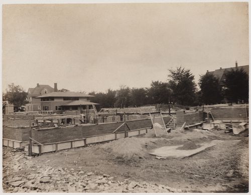 Exterior view of Darwin D. Martin House under construction, Buffalo, New York