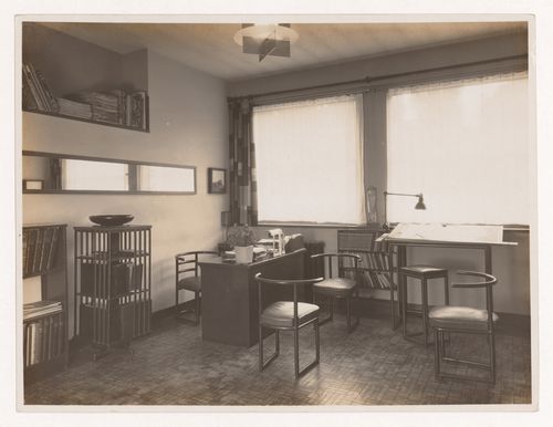 Interior view of Mallet-Stevens agency, showing architect's office, Mallet-Stevens road in the 16th arrondissement, Paris, France