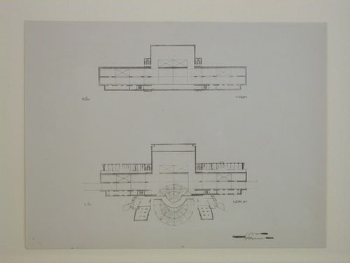 Photograph of plans for a Red Army Theater, Moscow