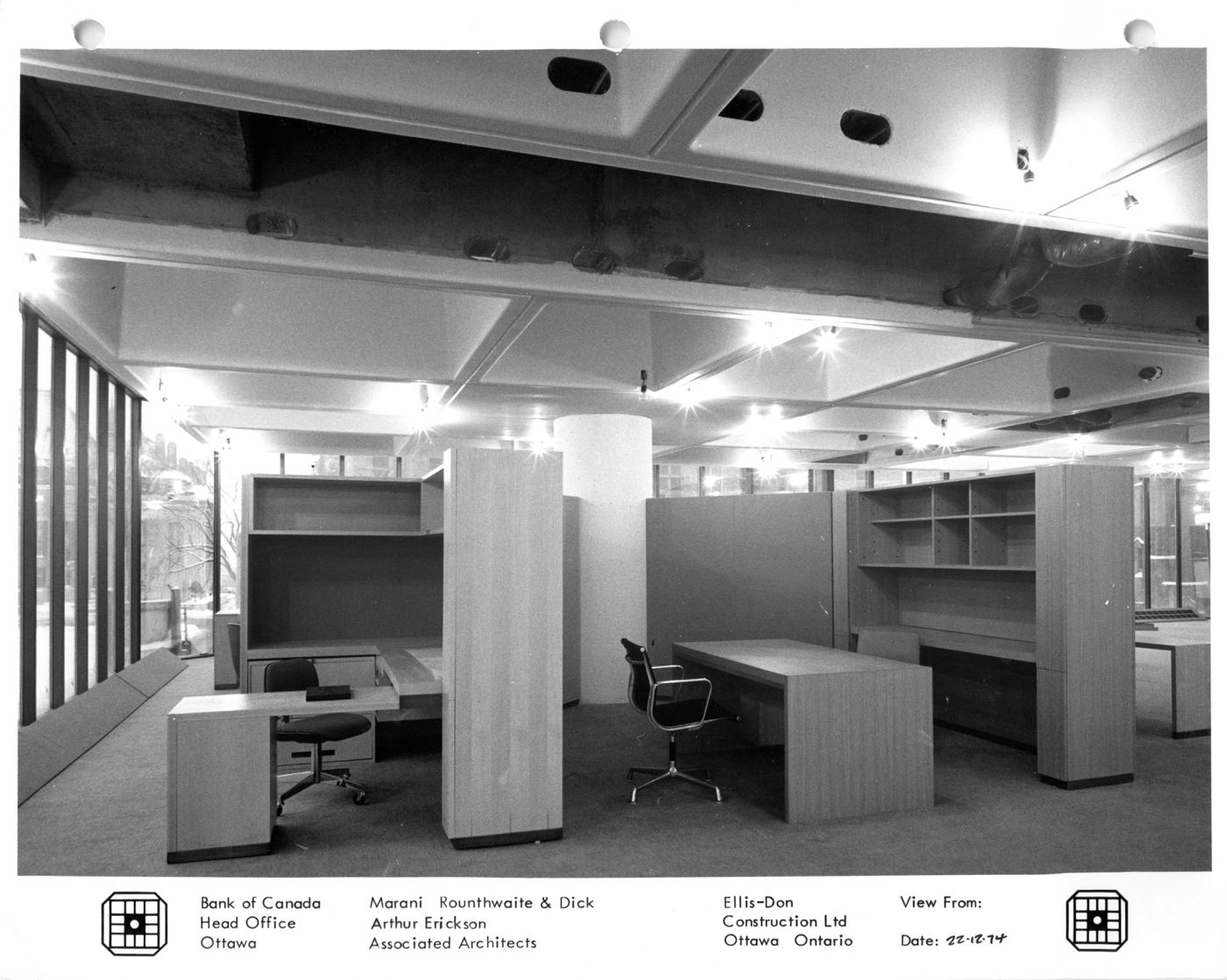 Construction photographs and interiors of the Bank of Canada