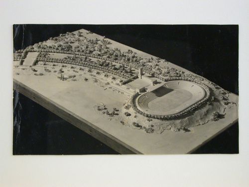 Photograph of model of proposed olympic stadium, Berlin, Germany
