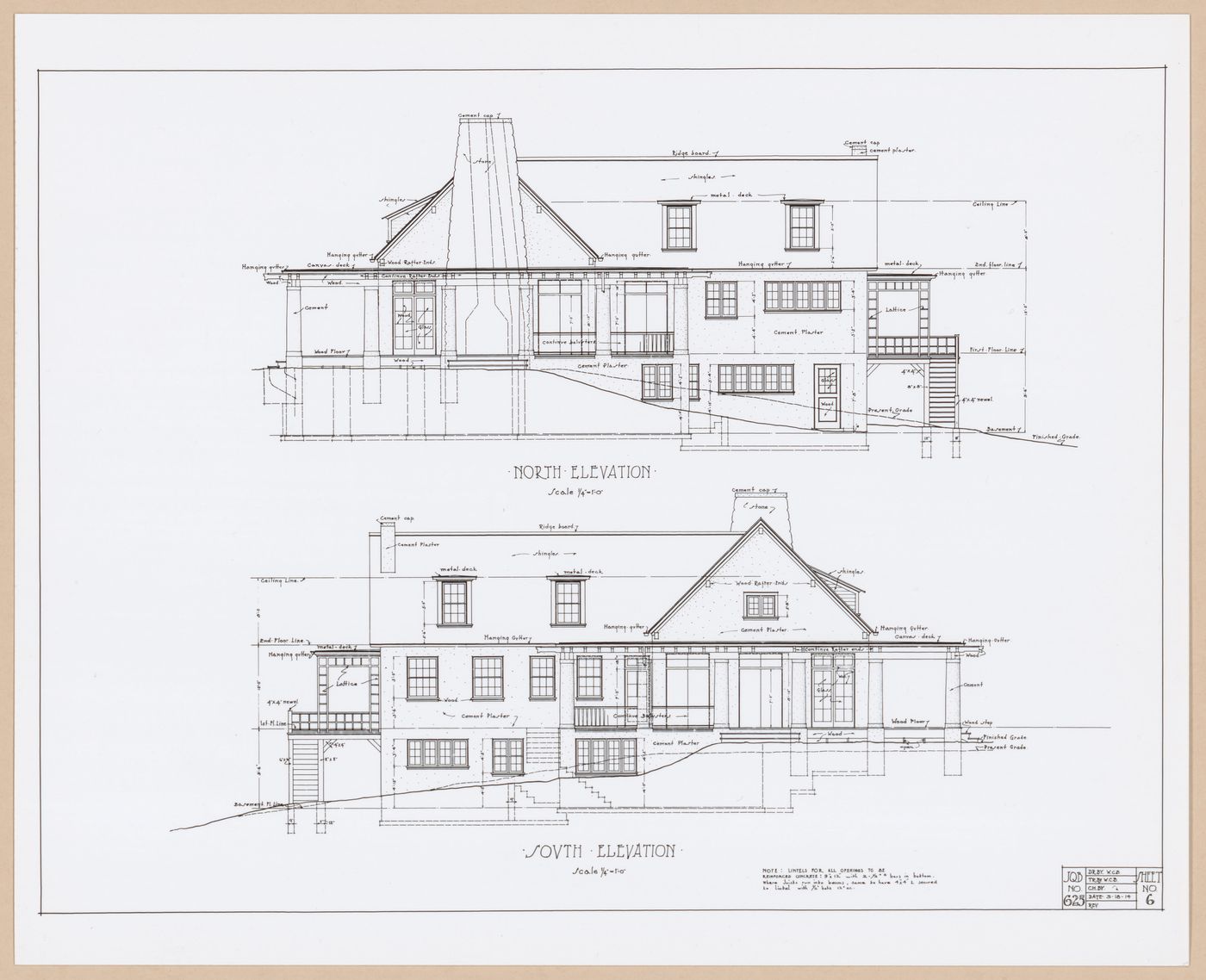 Photograph of north and south elevations for the Phoenix Golf Club, Redford, Michigan