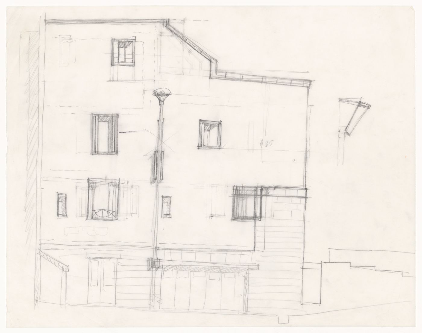 Elevation sketch for Casa Miggiano, Otranto, Italy