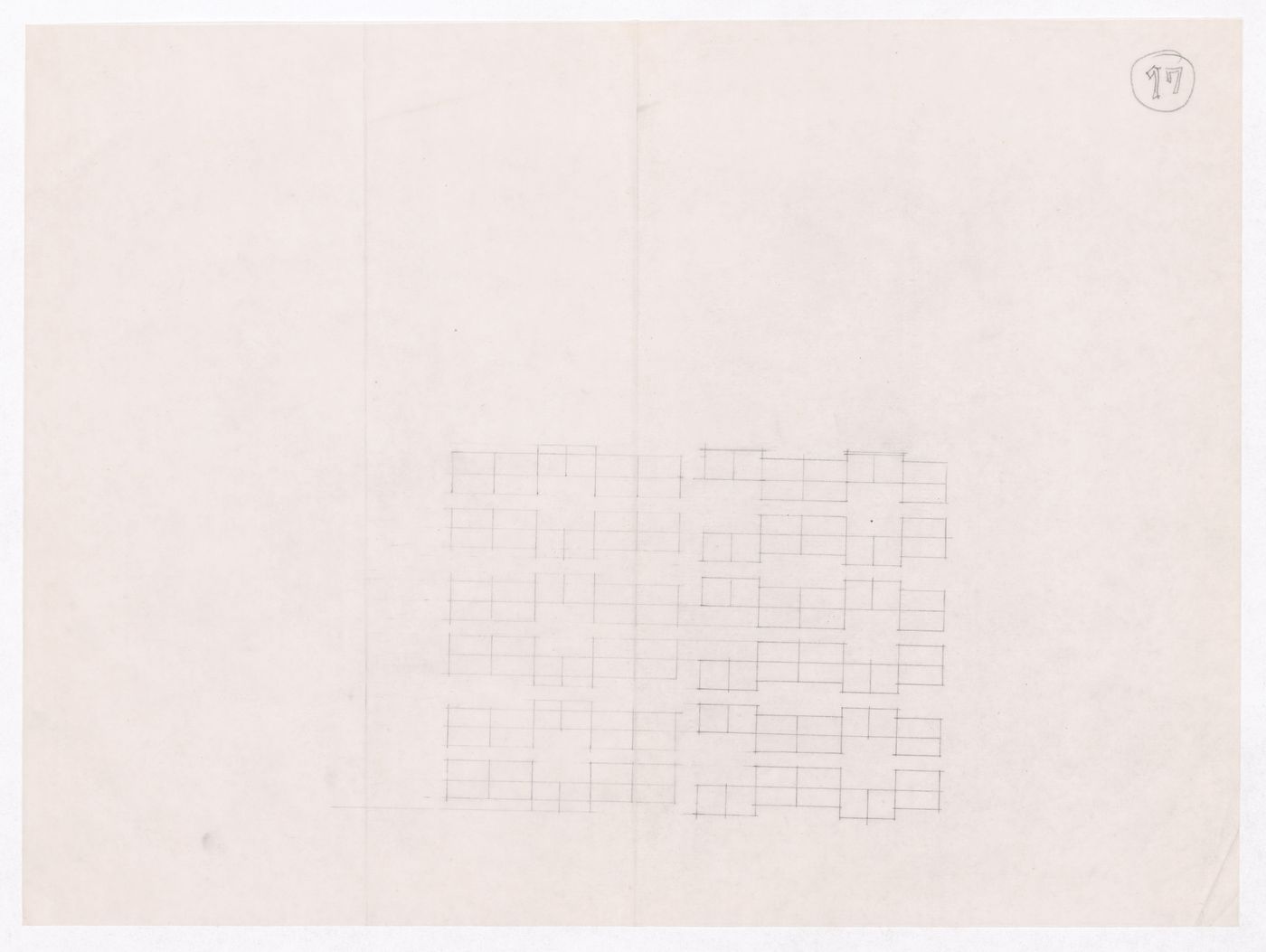 Sketch showing plots layout development for Minimum Cost Housing Group's plot in Aranya township, India, for Aranya Housing Project
