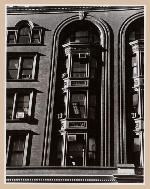 Partial view of a skyscraper showing fenestration, New York City, United States