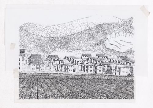 Illustration showing the Weinin Cun village in the Lianin province for "Housing a Billion: Village Upgrading: Jianlu, China" publication