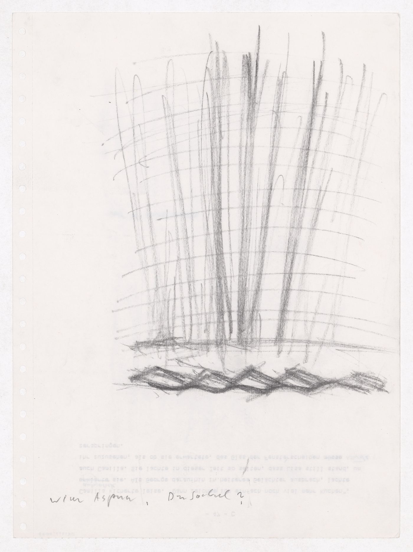 Housing Pilotengasse, Vienna-Aspern: Conceptual sketches, including siteplans, plans, elevations, and perspectives