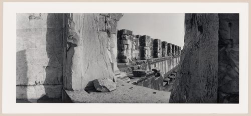 Panoramic view of the Temple of Apollo from the anteroom showing an interior wall, Didyma, Turkey